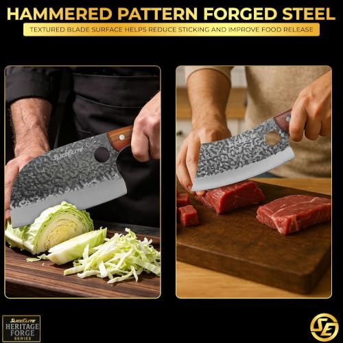 2 Piece Butcher Knife Set Serbian Chef Meat Cleaver Kitchen Knives BBQ (2 Count)