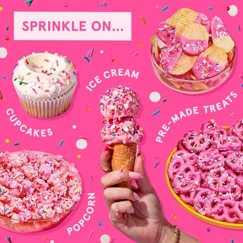 Pink Pinata Hot Pink & Rainbow Sprinkle Mix 1 Pack (4 Ounce)