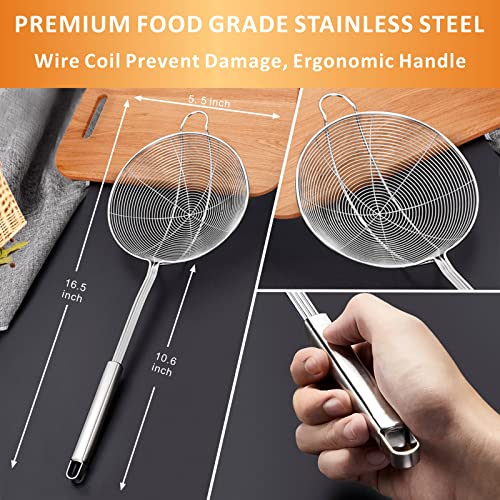 16.5 Inch Spider Strainer Cooking Skimmer for Cooking and Frying