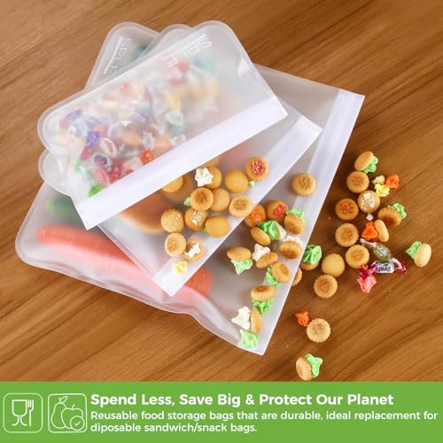 6 Pack Dishwasher Safe Reusable Gallon Freezer Bags (6 Count)
