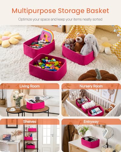 Small Woven Storage Basket for Organizing (3 Count)