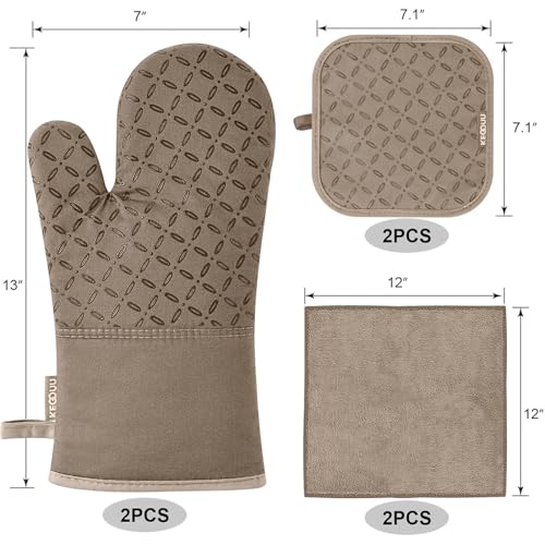 Oven Mitts and Pot Holders 6pcs Set (6 Count)