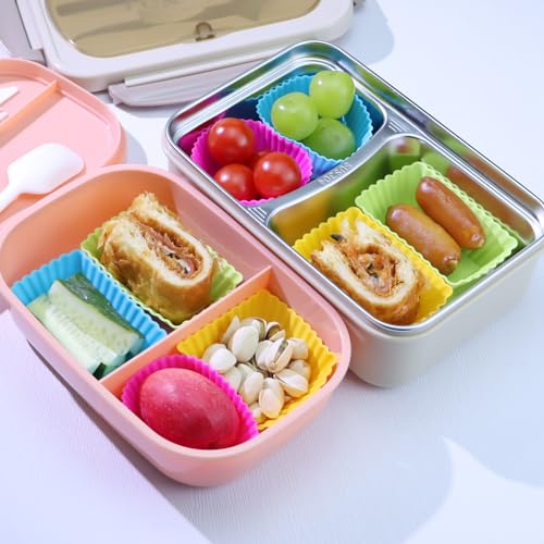 24Pack Silicone Muffin Baking Cups Cupcake Liners Lunch Box Bento Dividers (24 Count)