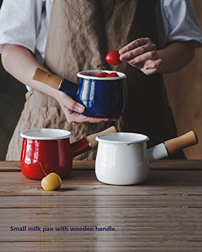 Mini Enamel Milk Pot 4 Inch 17 Oz Dual spout Small Pot