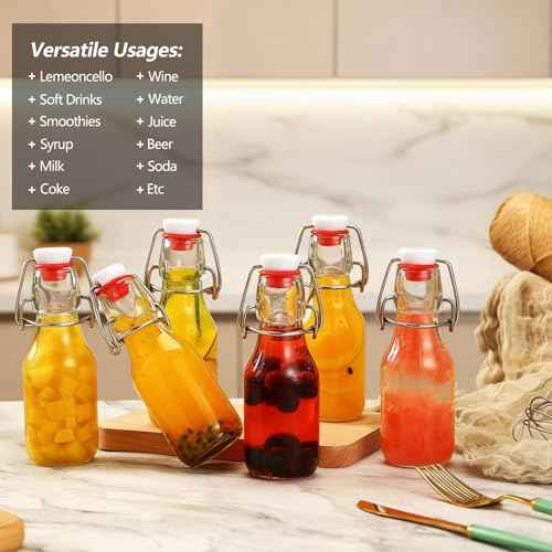 12pack 4oz Swing Top Glass Bottles with Airtight Lids for Vanilla