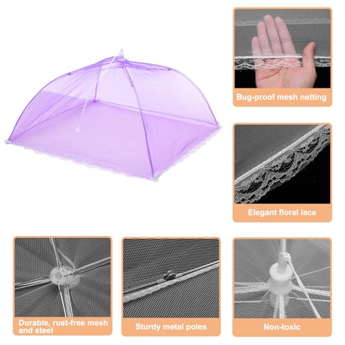 3 Pcs Large and Tall Food Covers 17" Mesh Food Covers for Outdoors Collapsible Food Protector Covers Tent for Parties Outdoor Picnics BBQs (3 Count)