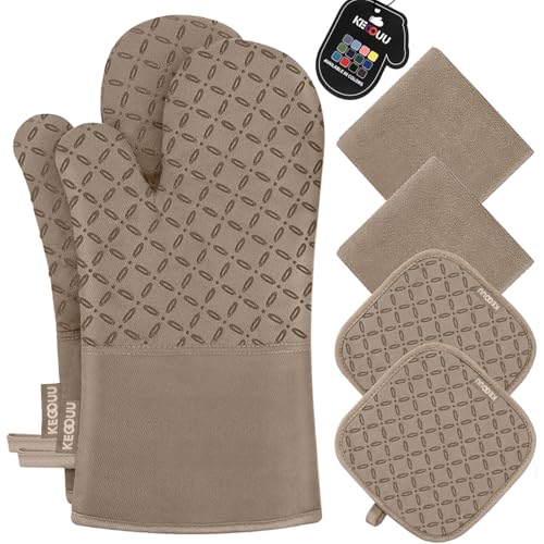 Oven Mitts and Pot Holders 6pcs Set (6 Count)