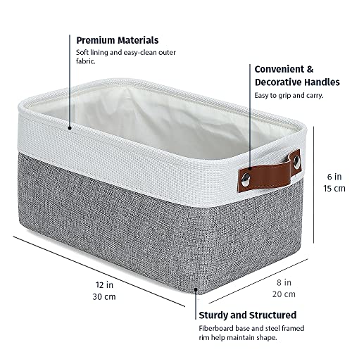 12x8in Canvas Storage Baskets (3 Count)