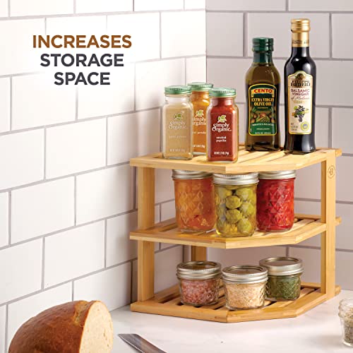 Bamboo Plate Organizer for Cabinet (2 Count)