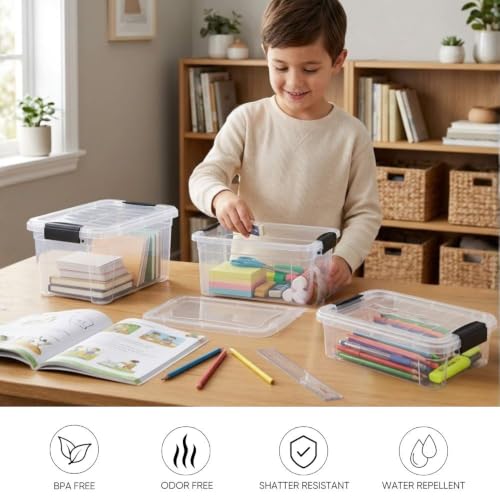 1.05 Quart Mini Clear Plastic Storage Container with Lid (8 Count)