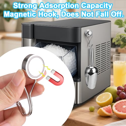Stainless Steel Ice Scoop for Freezer with Magnetic Hook