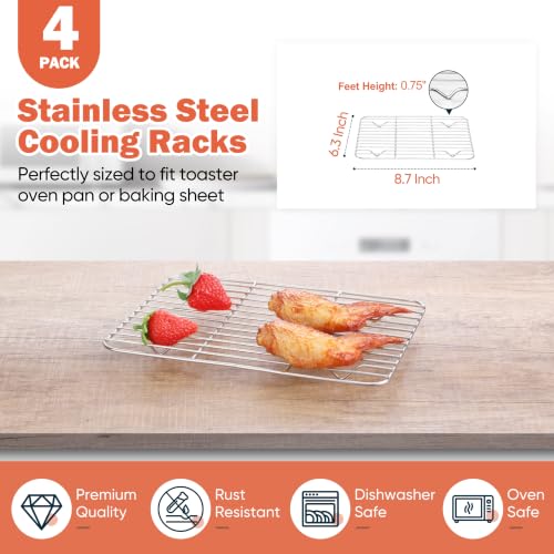 4 PCS Baking Rack for Oven Cooking
