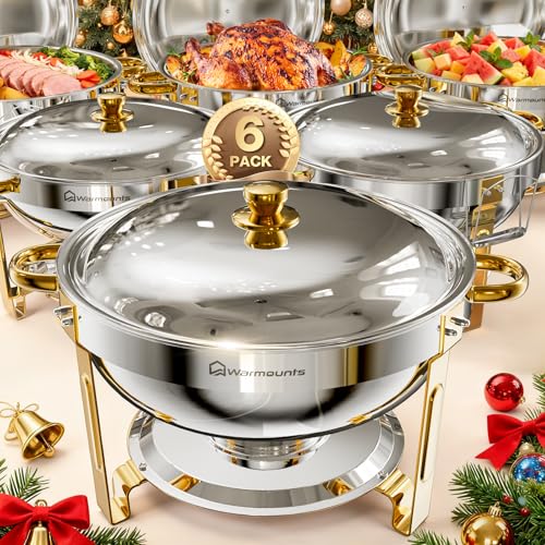 Round Chafing Dishes for Buffet (6 Count)