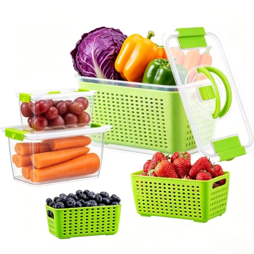 Produce containers for fridge (135.2561 Fl Oz)