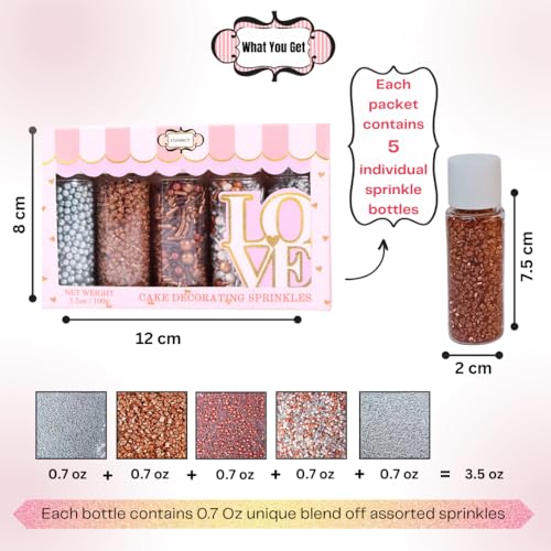 Rose Gold Edible Cake Sprinkles Mix (5 Ounce)