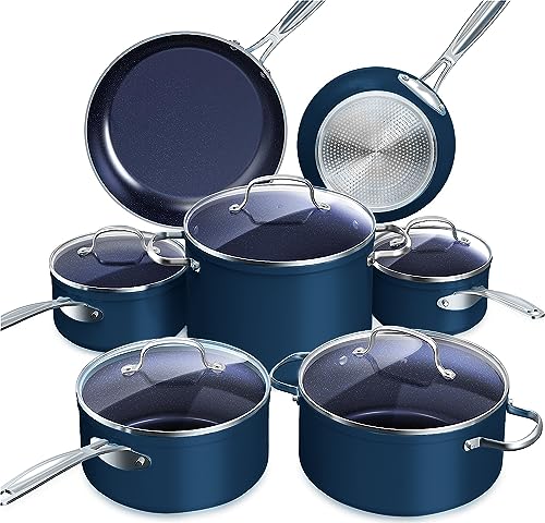 Healthy Duralon Blue Ceramic Nonstick Cookware Set
