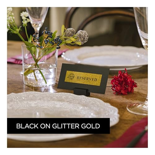 P-Touch TZe-PR831 Black Print on Premium Laminated Tape 12mm (0.47”) Wide x 8m (26.2’) Long, Glitter Gold, TZEPR831 (26.2 Foot)