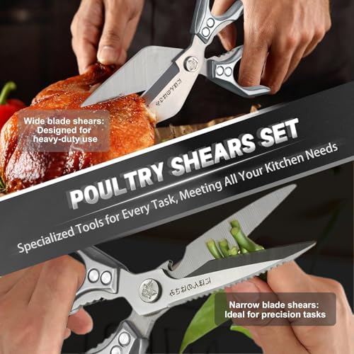 Kitchen Scissors Set for Food with Sharp Bone