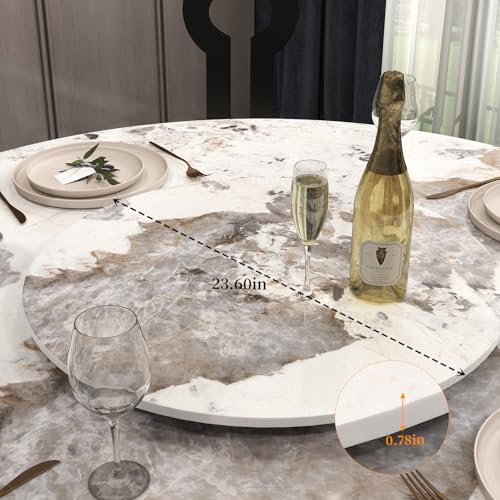 23.6" Lazy Susan for Table Top Sintered Stone Rotating Serving Tray for Dining Table