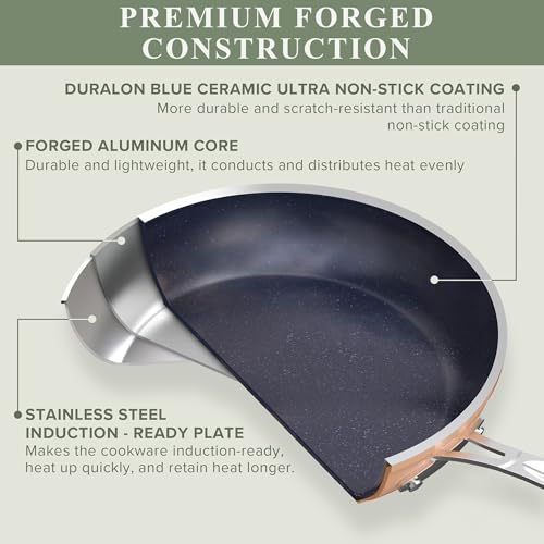 Healthy Duralon Blue Ceramic Nonstick Cookware Set