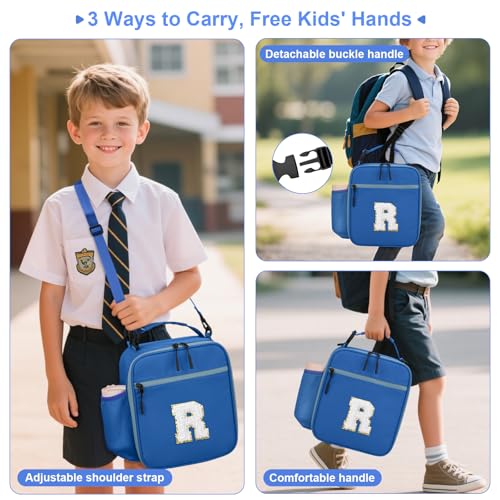 Lunch Box Kids Large Initial Insulated Lunch Bag for Girls