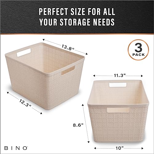 Woven Plastic Basket (3 Count)