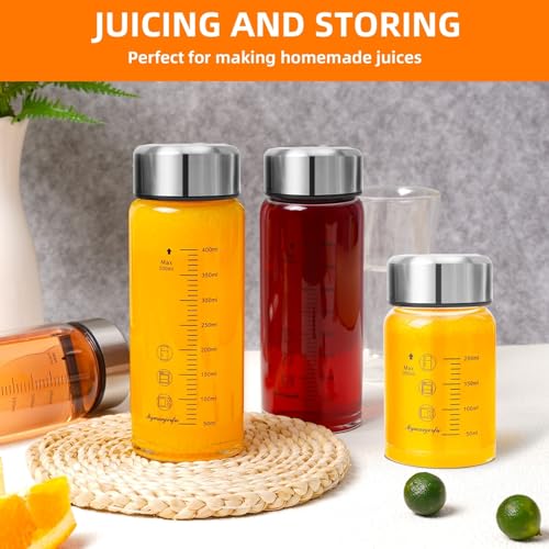 Glass Juice Bottles 4 Pack 12 oz (4 Count)