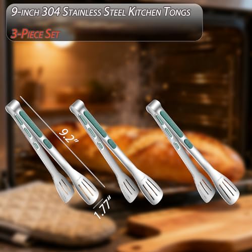 Stainless Steel Kitchen Tong Set (3 Count)