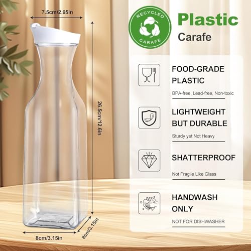 Set of 4 Plastic Carafe with Lid (4 Count)