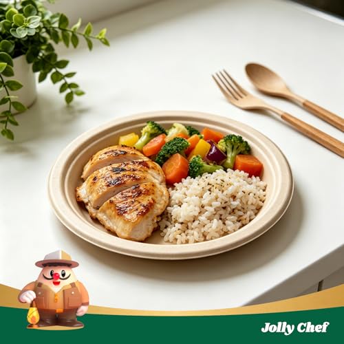 Compostable Heavy Duty Plates 𝟭𝟬 𝗜𝗻𝗰𝗵 [𝟭𝟮𝟱 𝗣𝗮𝗰𝗸] Eco (125 Count)