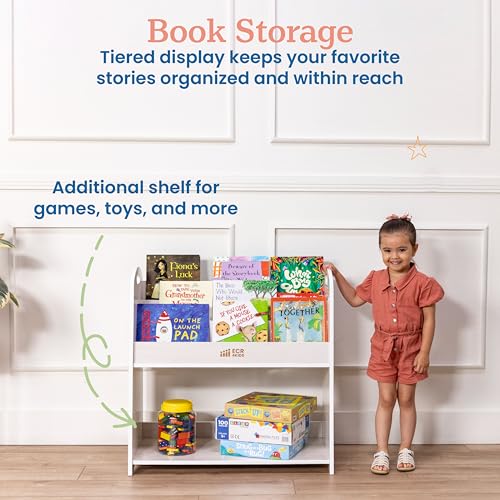 3 Shelf Floor Book Display with Handles and Storage