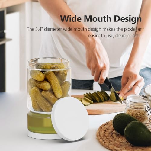 Glass Pickle Container with Strainer (45 Fl Oz)