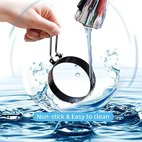 4 Pack 3.5 Inch Nonstick Stainless Steel Egg Rings for Frying Eggs (4 Count)