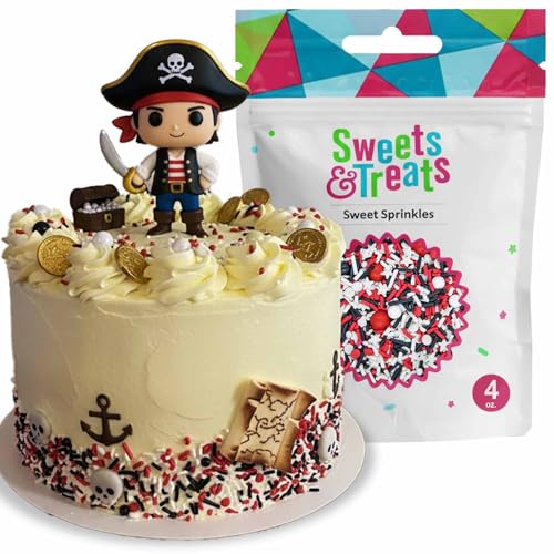 Red White and Black Sprinkles for Cake Decorating and Baking Cupcakes (4 Ounce)