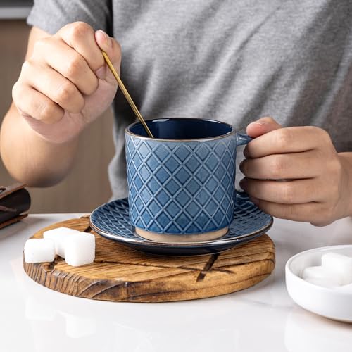 6 OZ Stackable Coffee Mugs Set of 4 (4 Count)