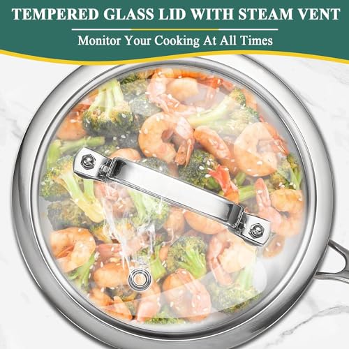 Tri Ply Stainless Steel Saucepan 1QT 2QT Kitchen Pot Set (2 Count)