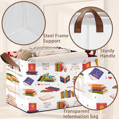 Book Lover Storage Basket Large 17x11.5x10.5 Inche