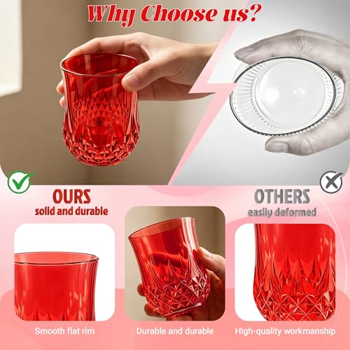 24 Pack Plastic Stemless Wine Glasses (24 Count)