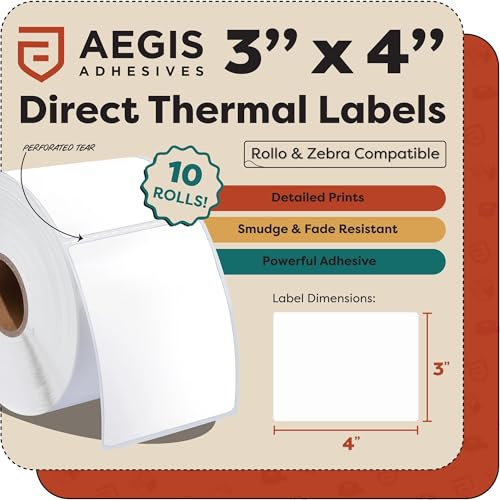 3" X 4" Direct Thermal Labels (10 Count)