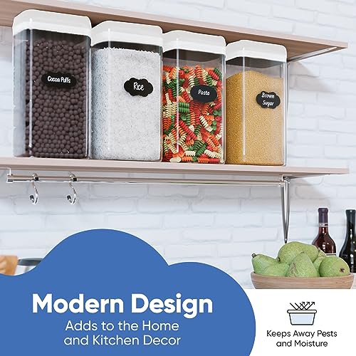 Large Airtight Food Storage Containers with White Lids (4 Count)