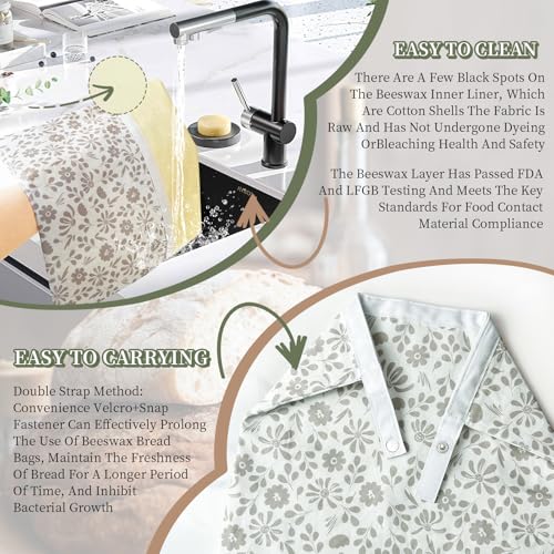 Bread Bags Reusable Beeswax Bread Bags for Sourdough