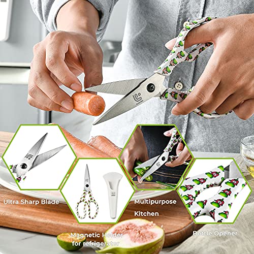 Kitchen Scissors Heavy Duty Kitchen Shears with Magnetic Holder Made with Japanese Steel 4034