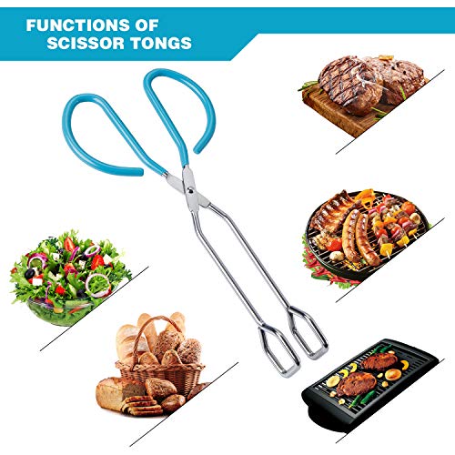 Scissor Tongs Heavy Duty Cooking Tongs with Soft Handles