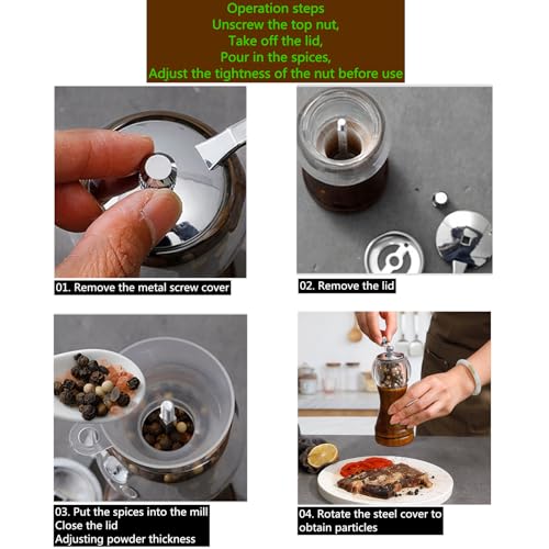 Manual Pepper Mills Wooden Salt Pepper Grinder Set Kitchen Utensils Gadget