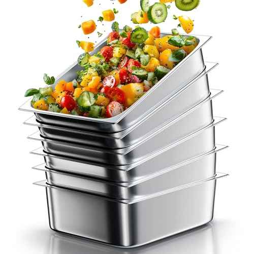 Stainless Steel Steam Table Hotel Pans Set 1 (6 Count)