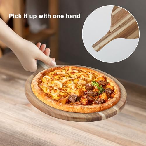 Acacia Wood Round Cutting Board with Handle