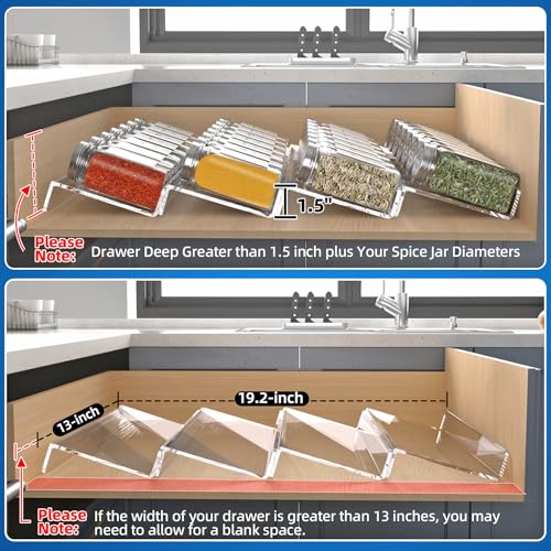 Clear Acrylic Spice Drawer Organizer (4 Count)