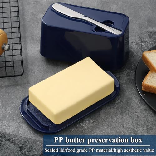 Butter Dish with Lid for Countertop and Refrigerator Door Shelf with Butter Spreader Knife