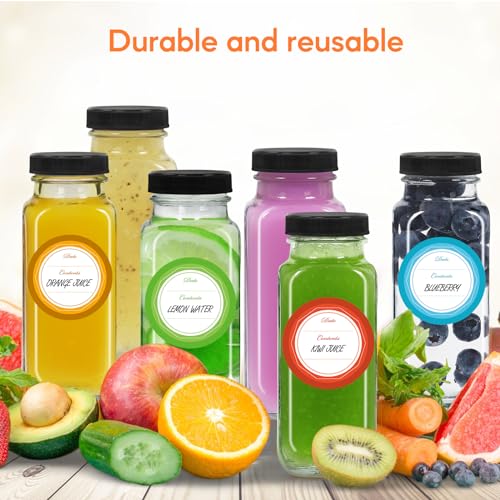 8oz 3 Pack Glass Juice Bottles with Leak (3 Count)