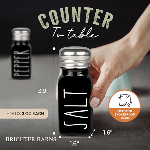 Black Salt and Pepper Shakers Set by Brighter Barns